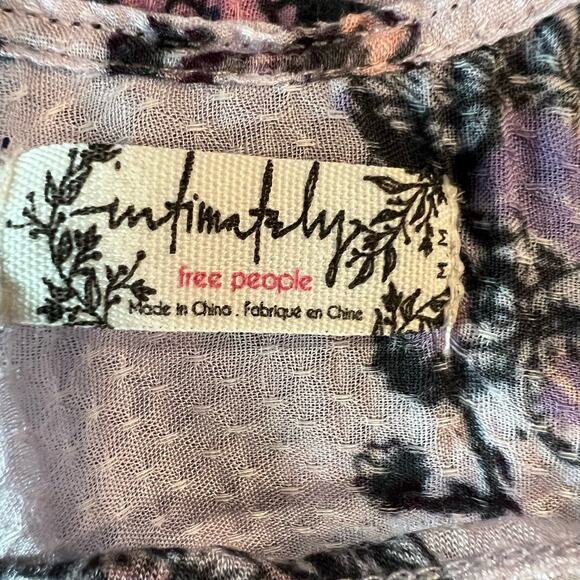 Free People Lavender Floral Mini Dress with Blue Waist Panel - Picture 7 of 9